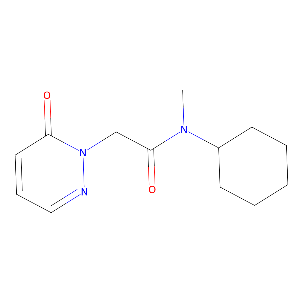 N-cyclohexyl-N-methyl-2-(6-oxopyridazin-1(6H)-yl)acetamide molecular structure, CAS 1208685-16-8