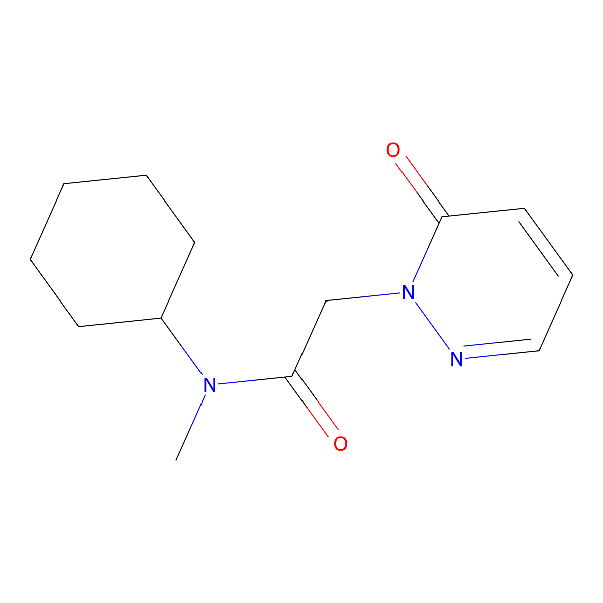 N-cyclohexyl-N-methyl-2-(6-oxopyridazin-1(6H)-yl)acetamide molecular structure, CAS 1208685-16-8