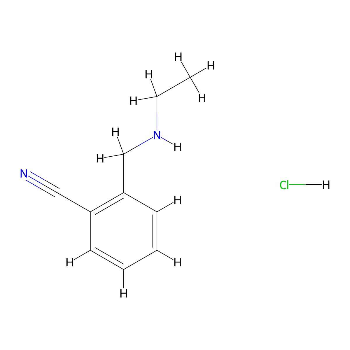 2-[(Ethylamino)methyl]benzonitrile hydrochloride molecular structure, CAS 1208685-24-8