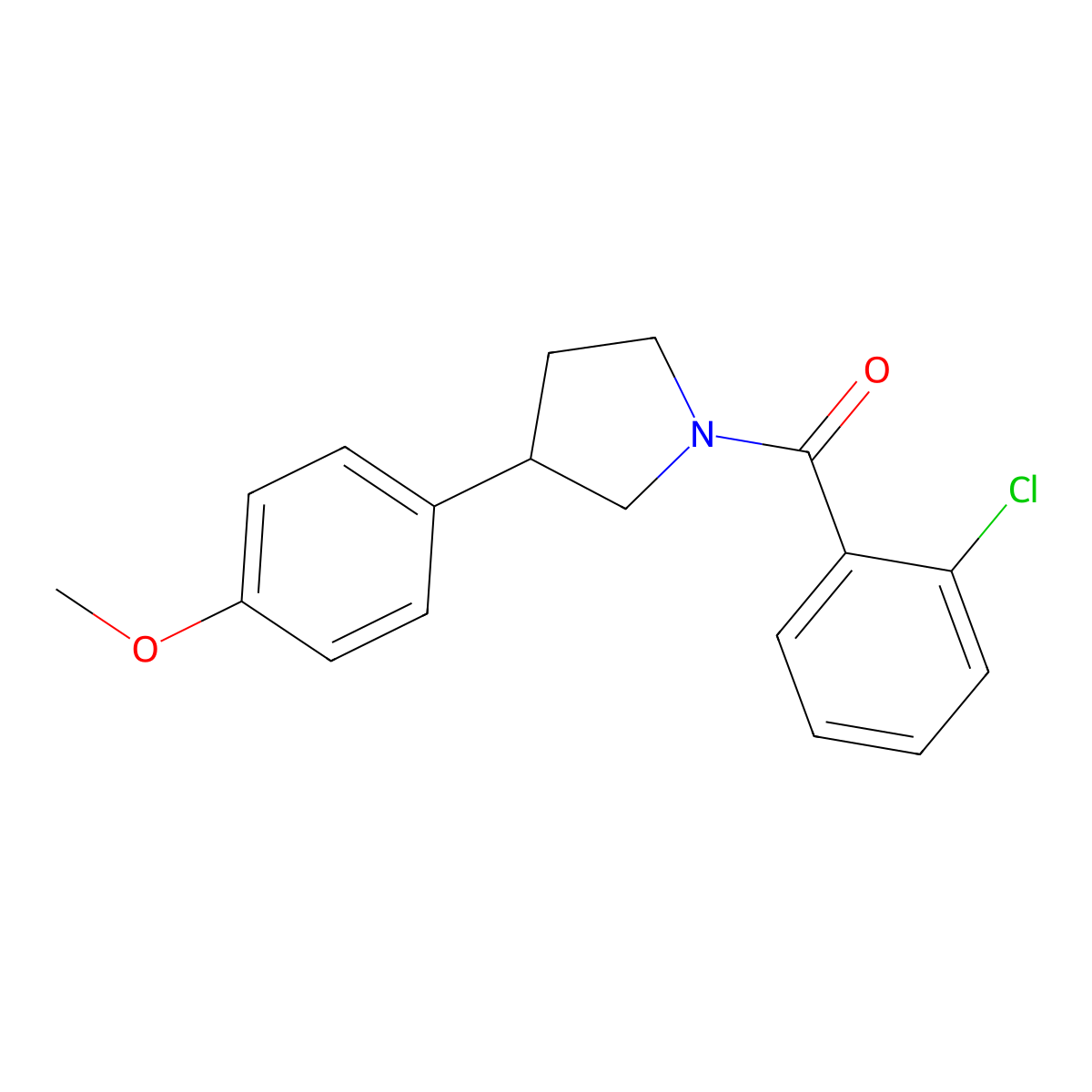 (2-Chlorophenyl)(3-(4-methoxyphenyl)pyrrolidin-1-yl)methanone molecular structure, CAS 1208686-09-2