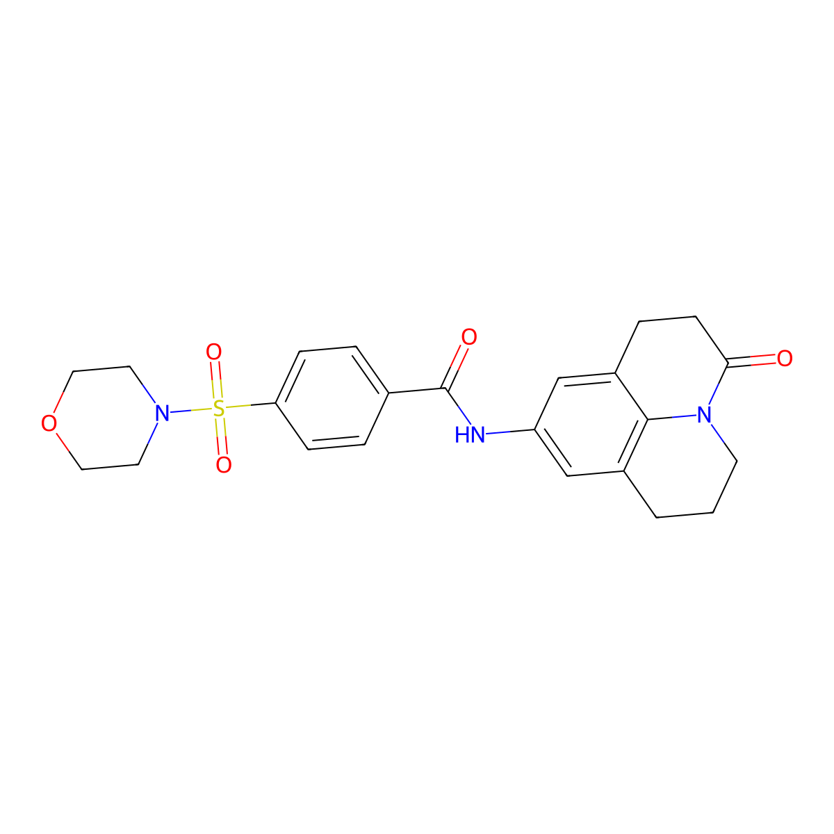 4-(morpholinosulfonyl)-N-(3-oxo-1,2,3,5,6,7-hexahydropyrido[3,2,1-ij]quinolin-9-yl)benzamide molecular structure, CAS 1208697-58-8