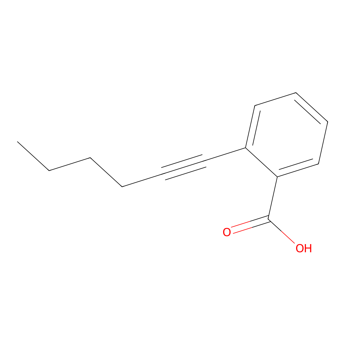 2-(1-Hexynyl)benzoic acid molecular structure, CAS 120870-47-5