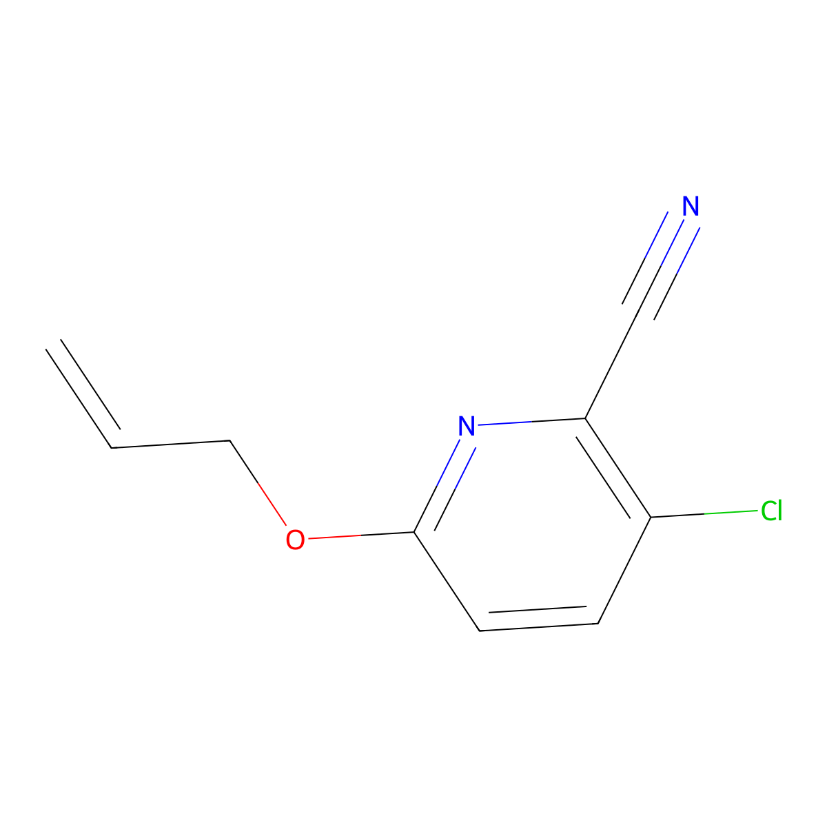 3-Chloro-6-(prop-2-en-1-yloxy)pyridine-2-carbonitrile molecular structure, CAS 1208707-05-4
