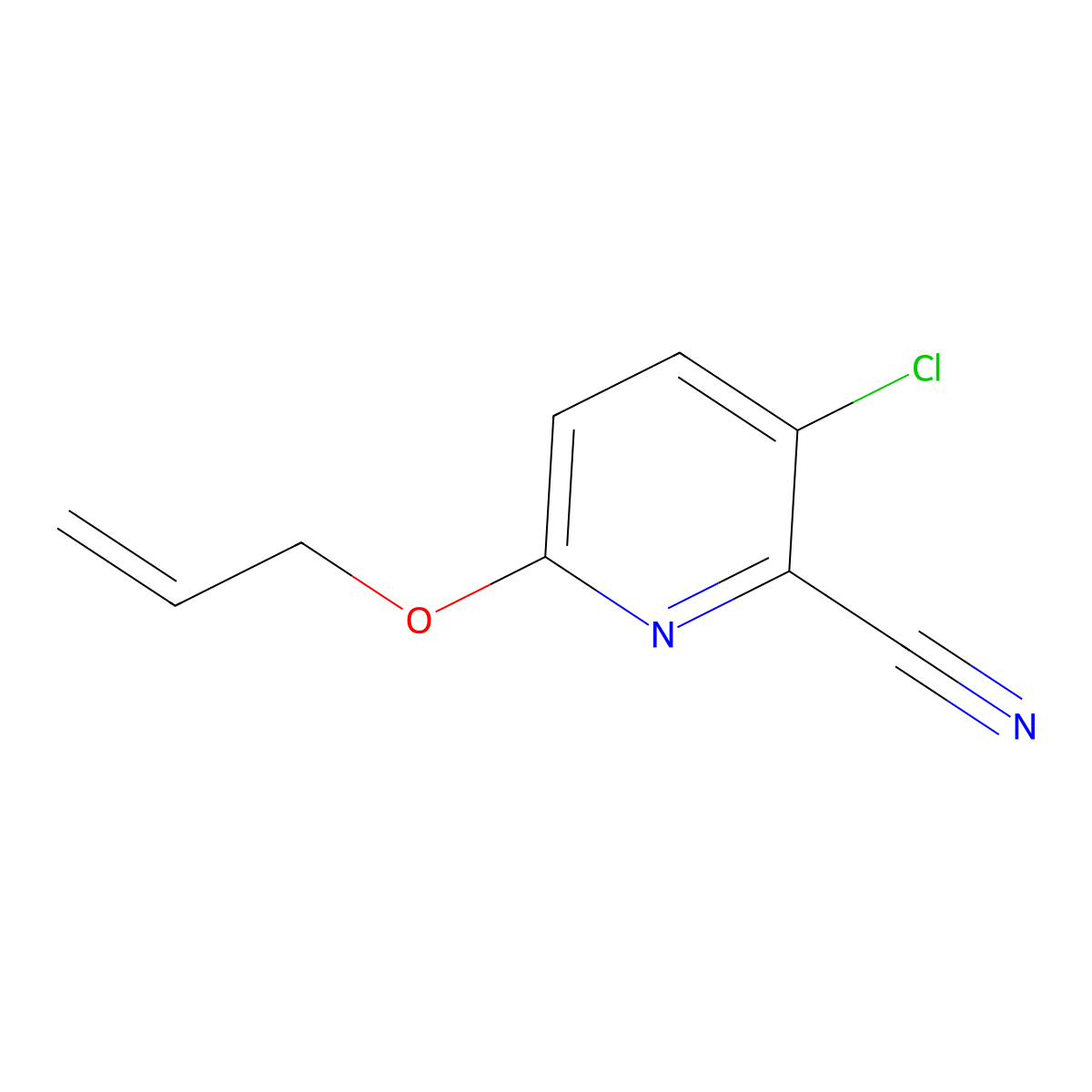 3-Chloro-6-(prop-2-en-1-yloxy)pyridine-2-carbonitrile molecular structure, CAS 1208707-05-4
