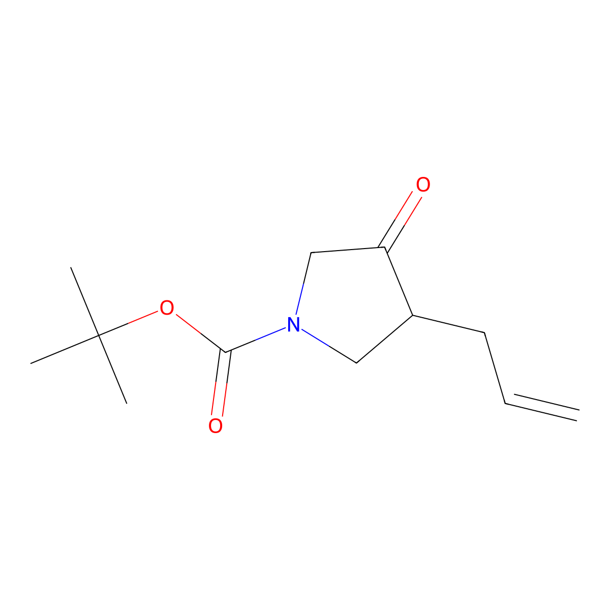 Tert-butyl 3-allyl-4-oxopyrrolidine-1-carboxylate molecular structure, CAS 120871-73-0