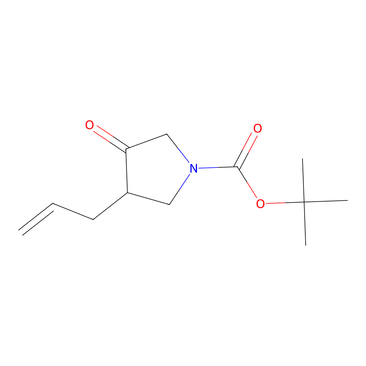 Tert-butyl 3-allyl-4-oxopyrrolidine-1-carboxylate molecular structure, CAS 120871-73-0
