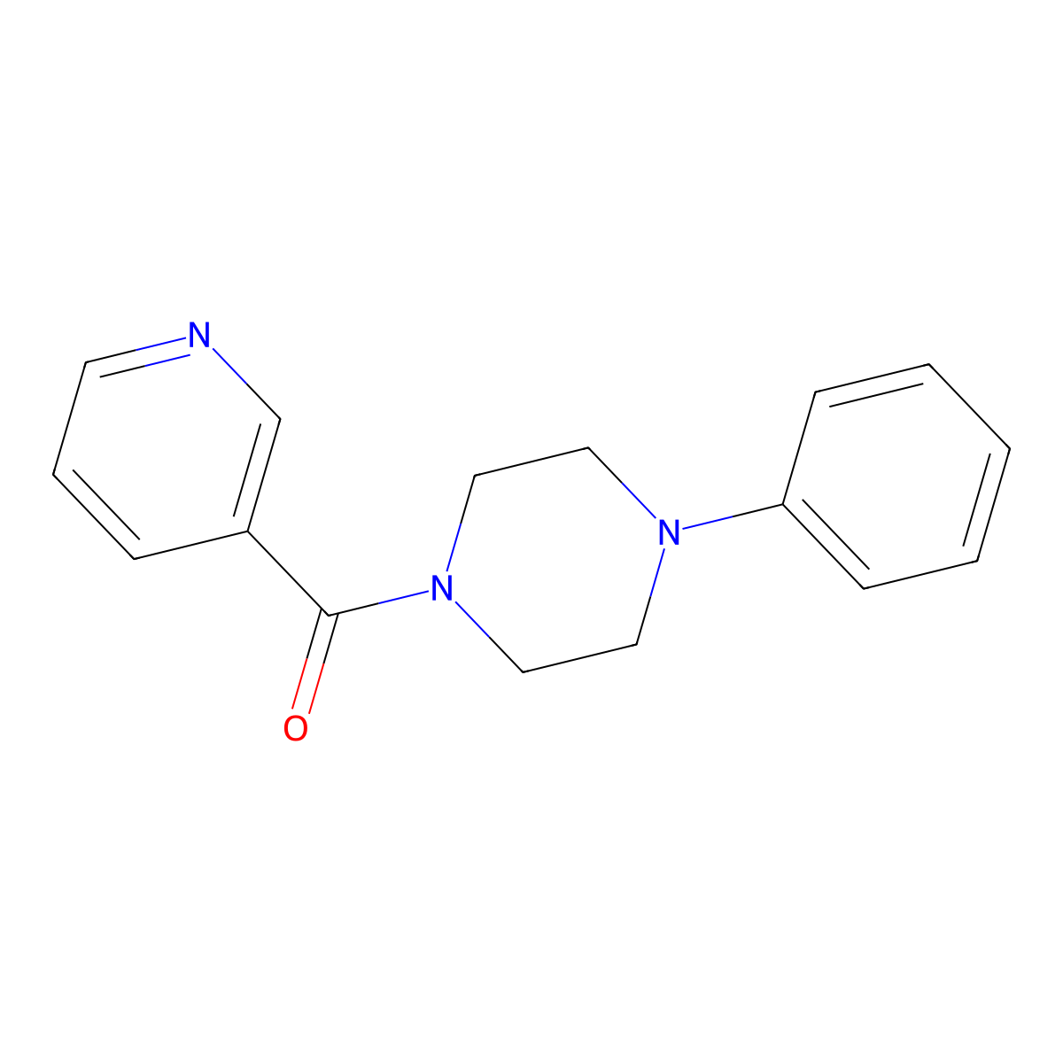 Piperazine, 1-phenyl-4-(3-pyridinylcarbonyl)- molecular structure, CAS 120873-22-5