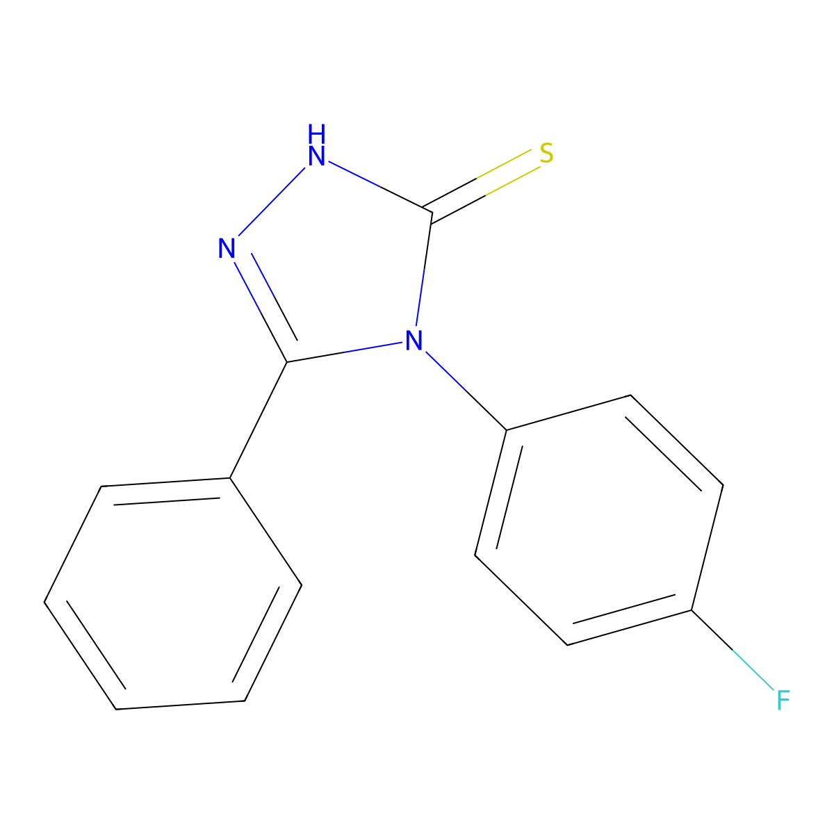 4-(4-fluorophenyl)-5-phenyl-4H-1,2,4-triazole-3-thiol molecular structure, CAS 120873-34-9