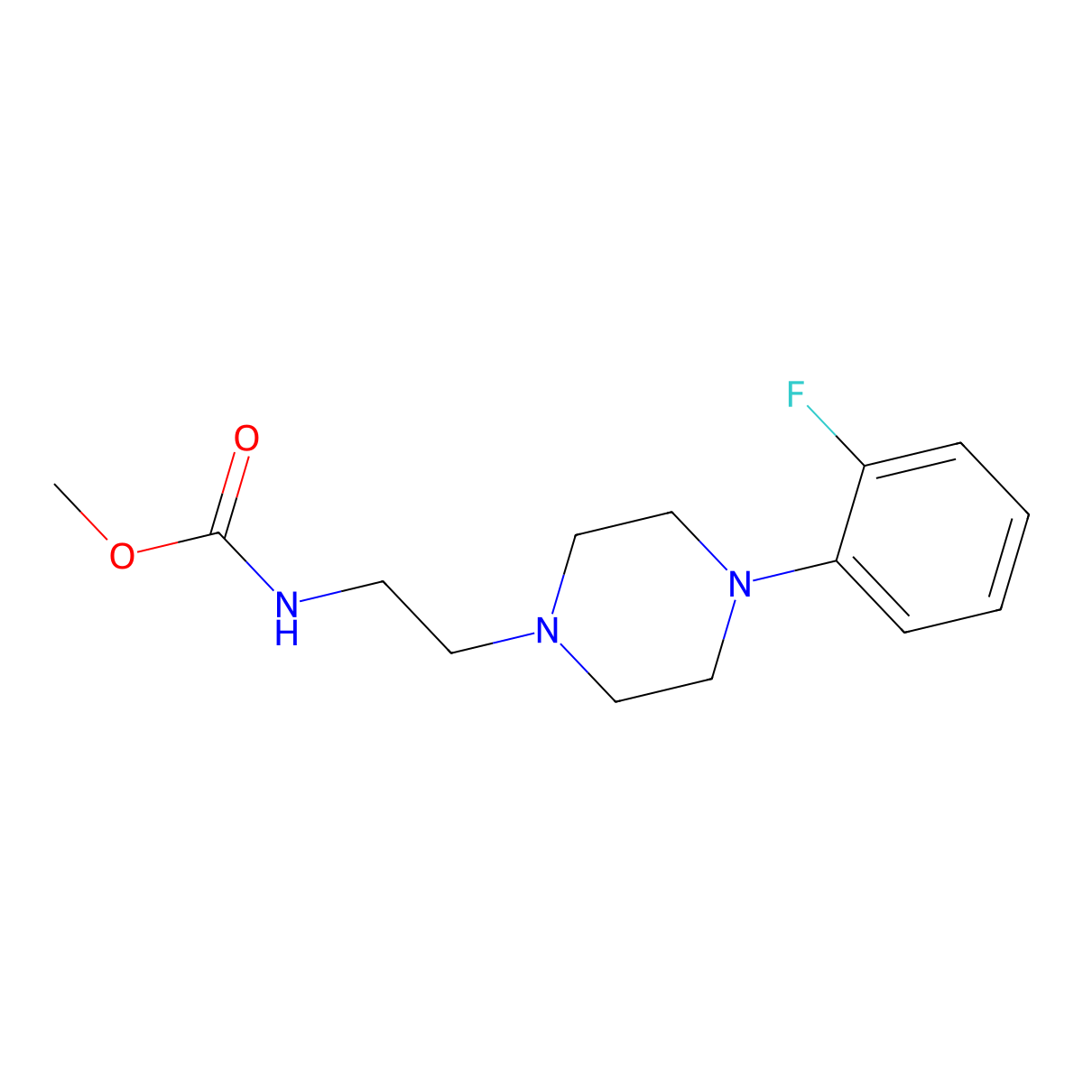 Methyl (2-(4-(2-fluorophenyl)piperazin-1-yl)ethyl)carbamate molecular structure, CAS 1208732-90-4