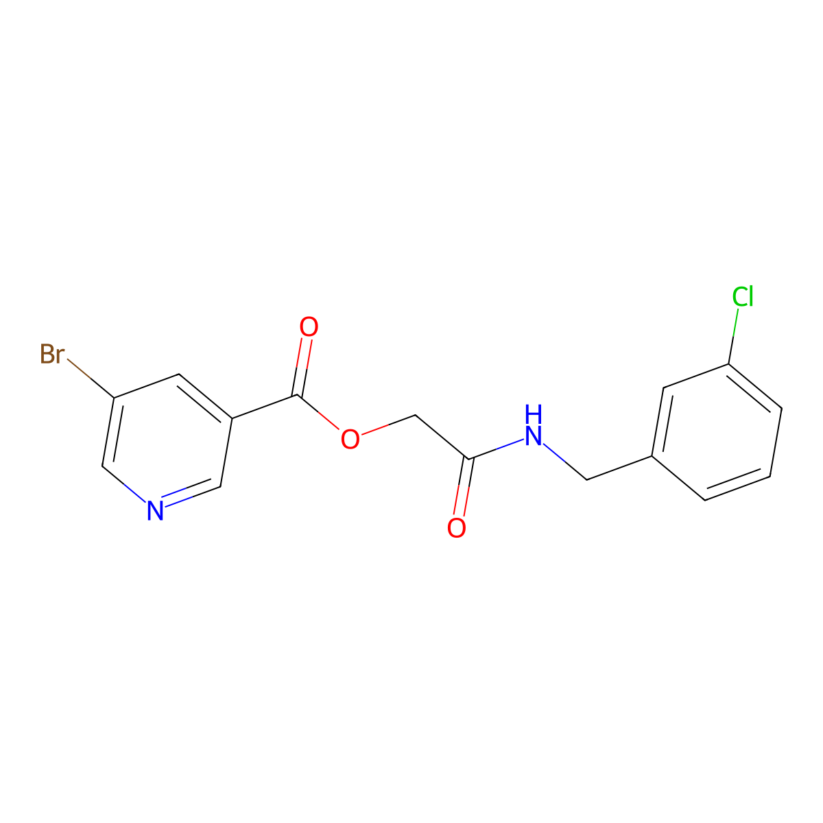 2-[(3-Chlorobenzyl)amino]-2-oxoethyl 5-bromopyridine-3-carboxylate molecular structure, CAS 1208733-13-4