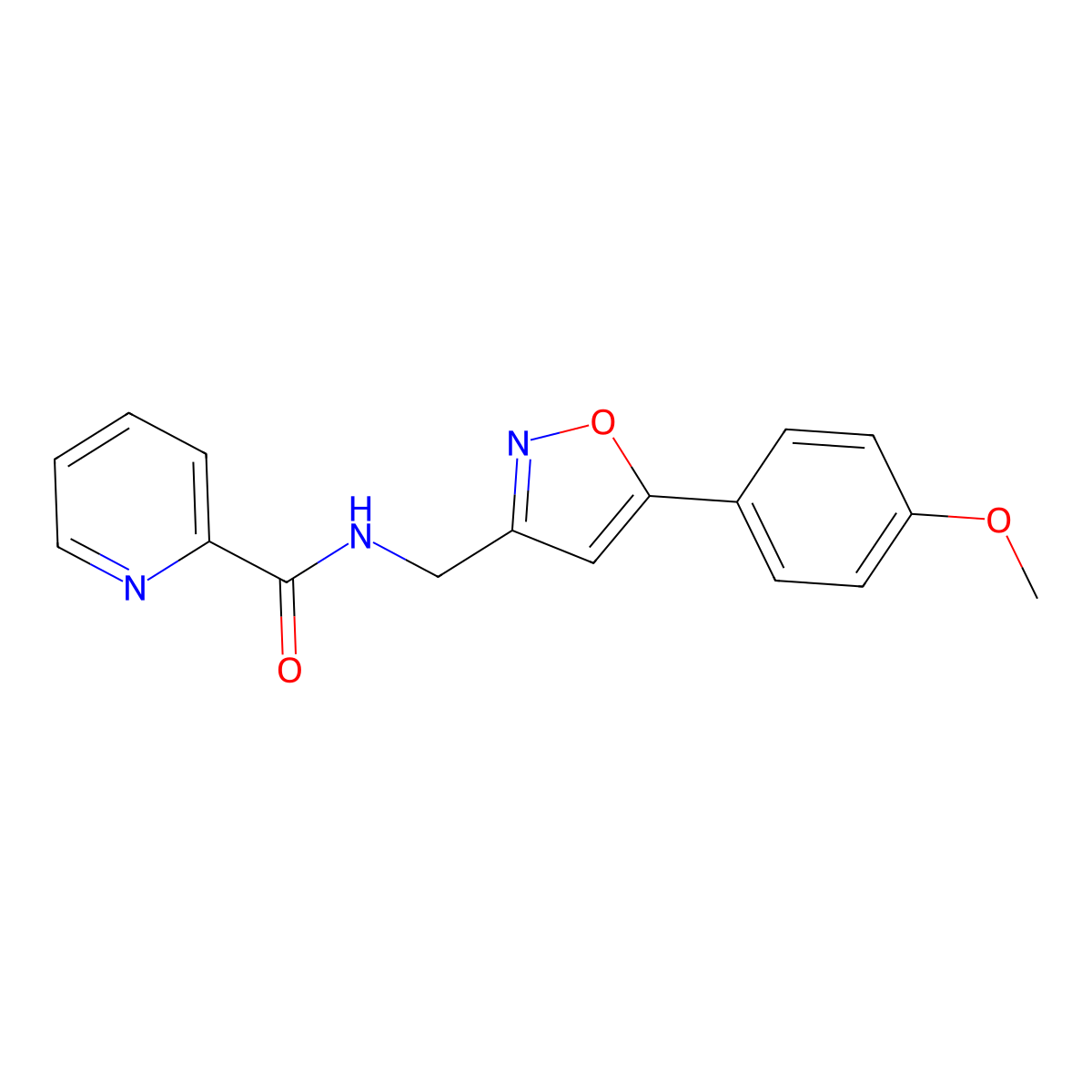 N-((5-(4-methoxyphenyl)isoxazol-3-yl)methyl)picolinamide molecular structure, CAS 1208739-85-8