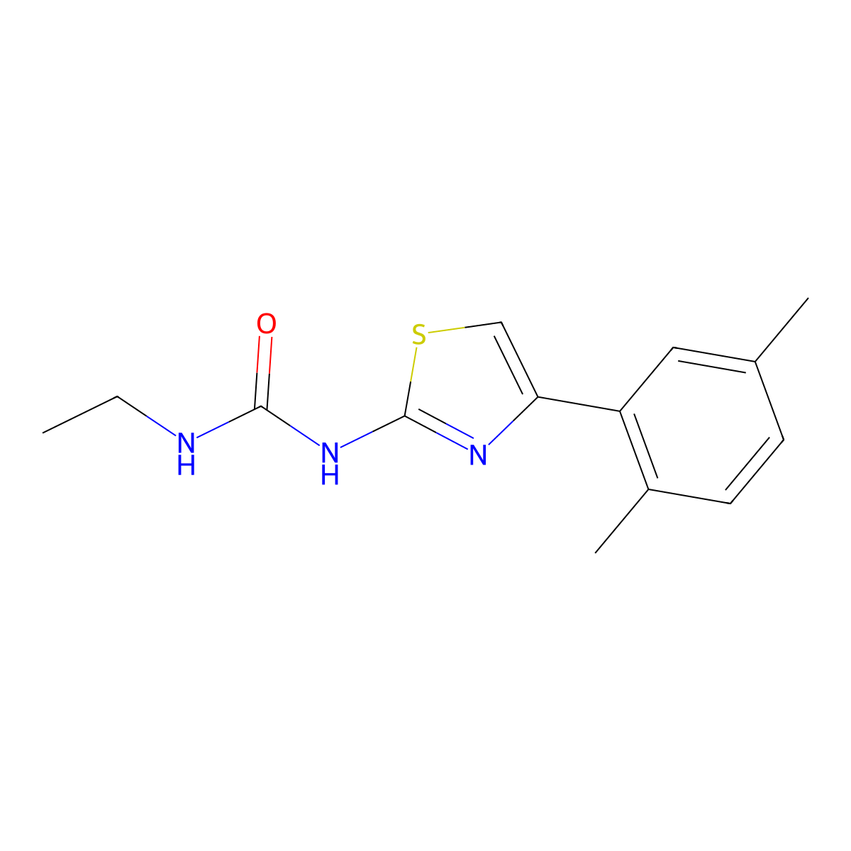 1-(4-(2,5-Dimethylphenyl)thiazol-2-yl)-3-ethylurea molecular structure, CAS 1208742-60-2