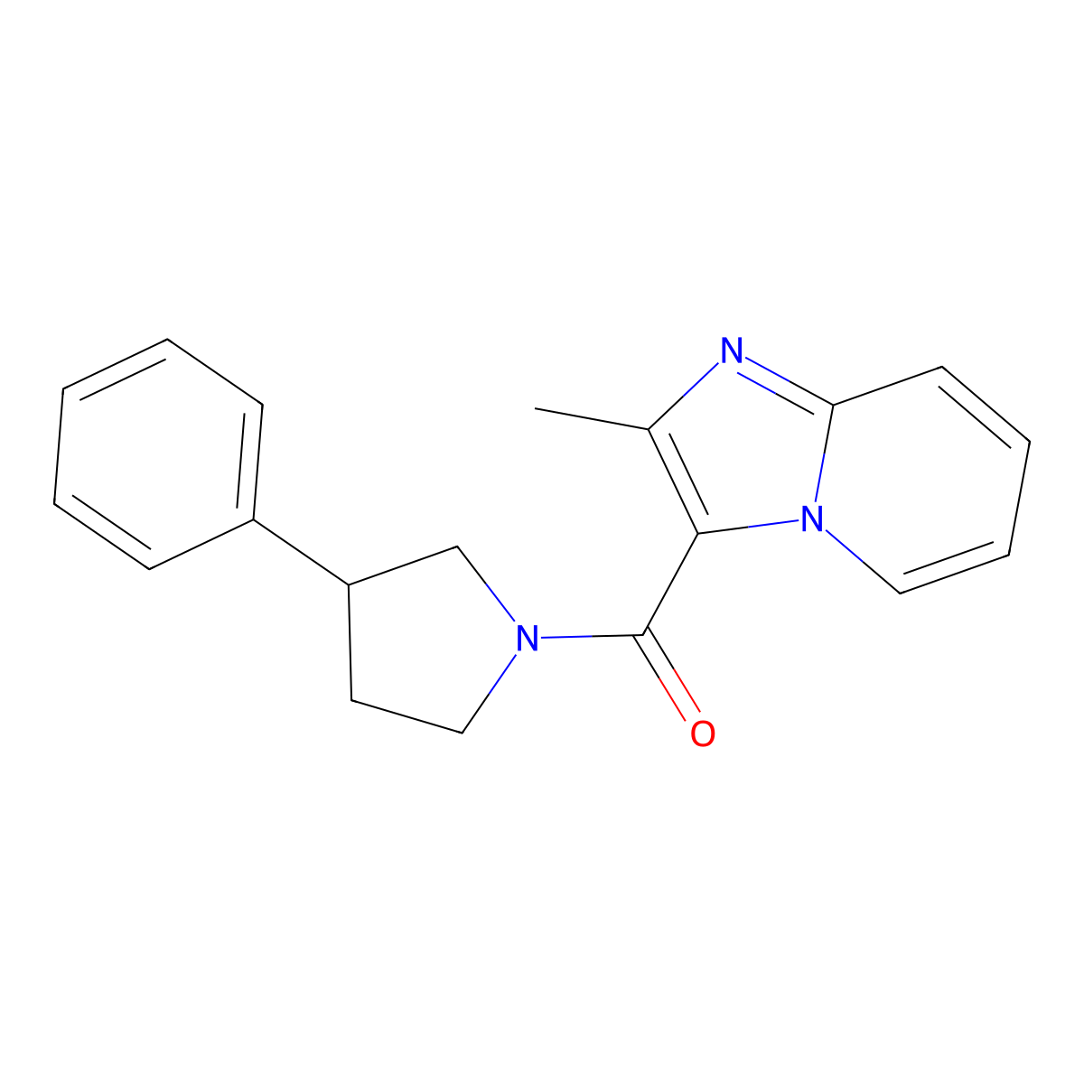 (2-Methylimidazo[1,2-a]pyridin-3-yl)(3-phenylpyrrolidin-1-yl)methanone molecular structure, CAS 1208747-72-1