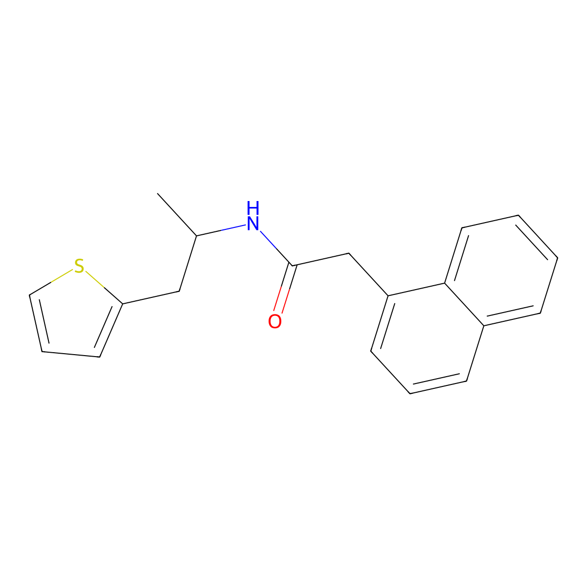 2-(naphthalen-1-yl)-N-[1-(thiophen-2-yl)propan-2-yl]acetamide molecular structure, CAS 1208748-08-6