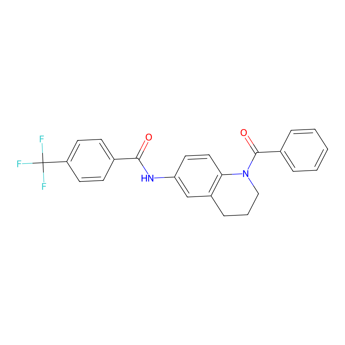 N-(1-benzoyl-1,2,3,4-tetrahydroquinolin-6-yl)-4-(trifluoromethyl)benzamide molecular structure, CAS 1208756-39-1