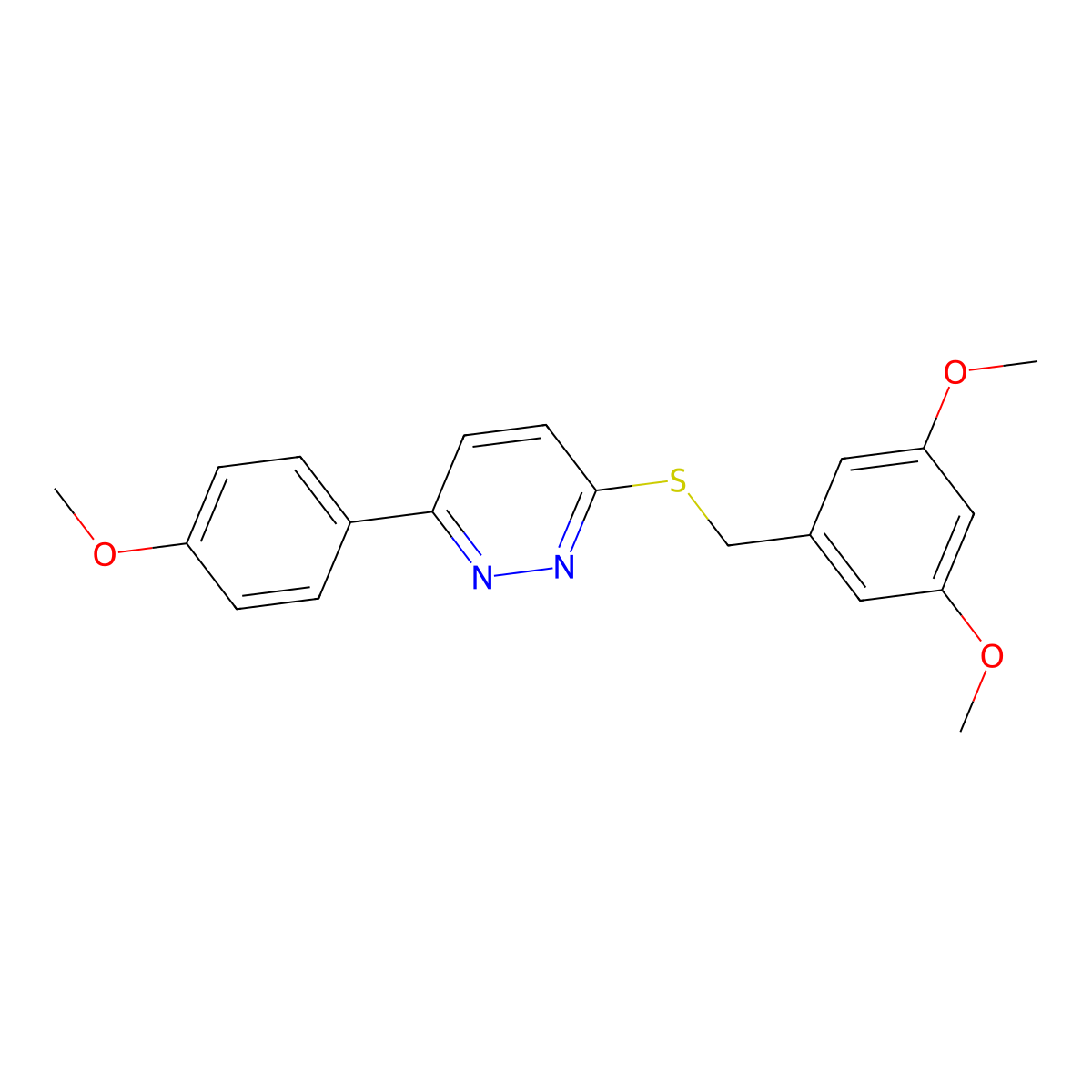 3-((3,5-Dimethoxybenzyl)thio)-6-(4-methoxyphenyl)pyridazine molecular structure, CAS 1208759-87-8
