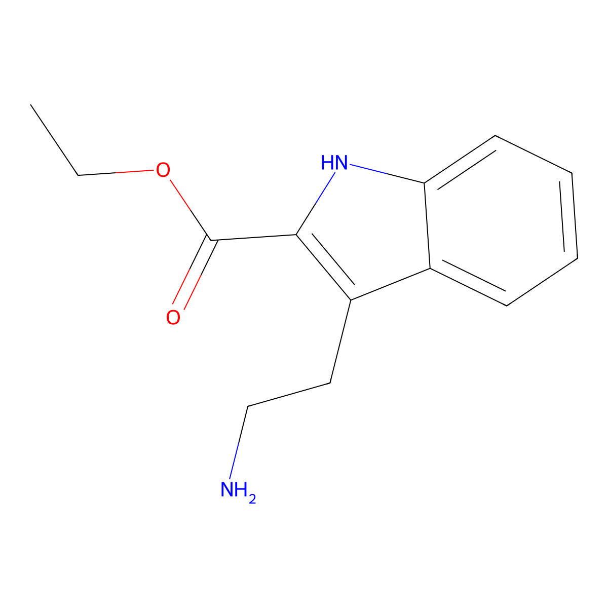 Ethyl 3-(2-aminoethyl)-1H-indole-2-carboxylate molecular structure, CAS 120876-27-9