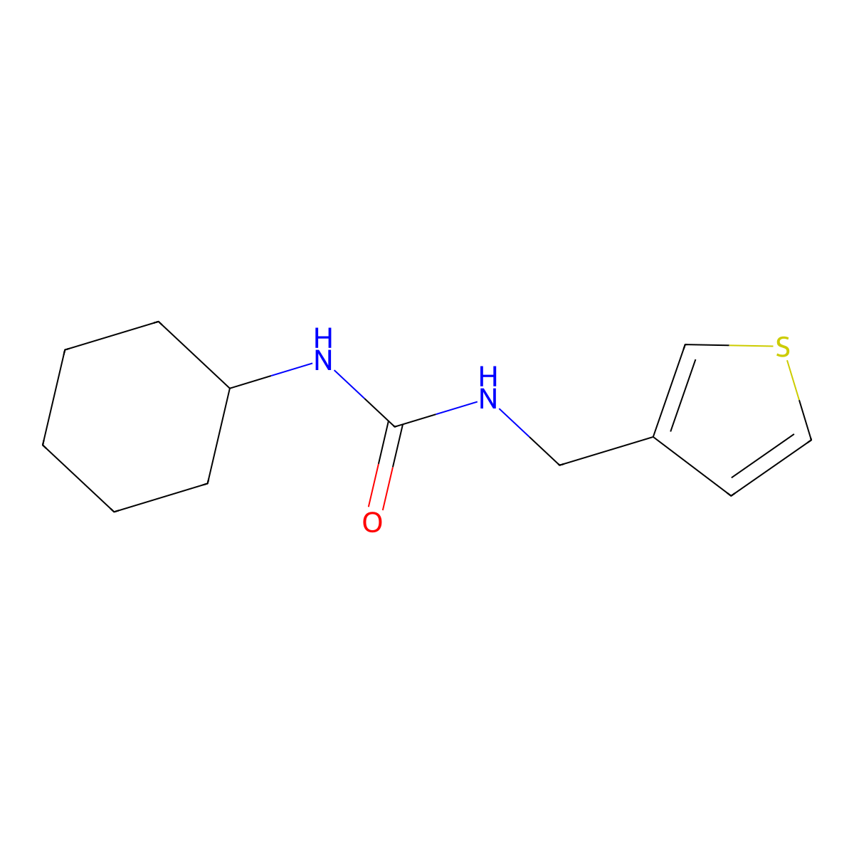 1-Cyclohexyl-3-(thiophen-3-ylmethyl)urea molecular structure, CAS 1208760-62-6