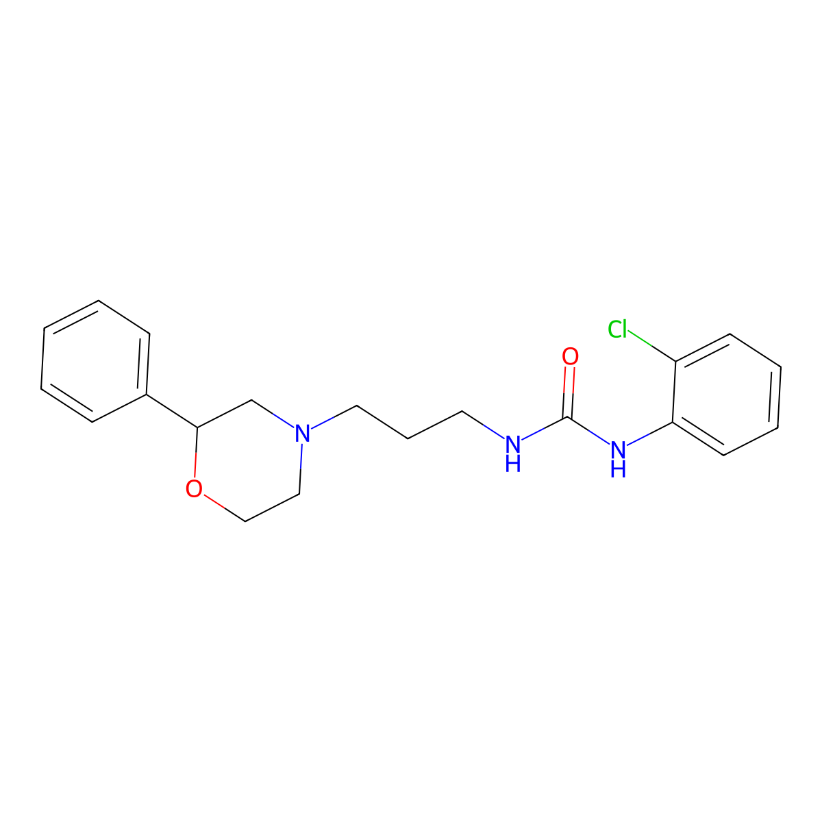 1-(2-Chlorophenyl)-3-(3-(2-phenylmorpholino)propyl)urea molecular structure, CAS 1208766-87-3