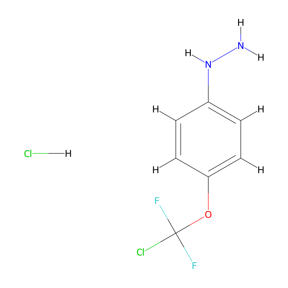 4-[Chloro(difluoro)methoxy]phenylhydrazine hydrochloride molecular structure, CAS 1208769-23-6