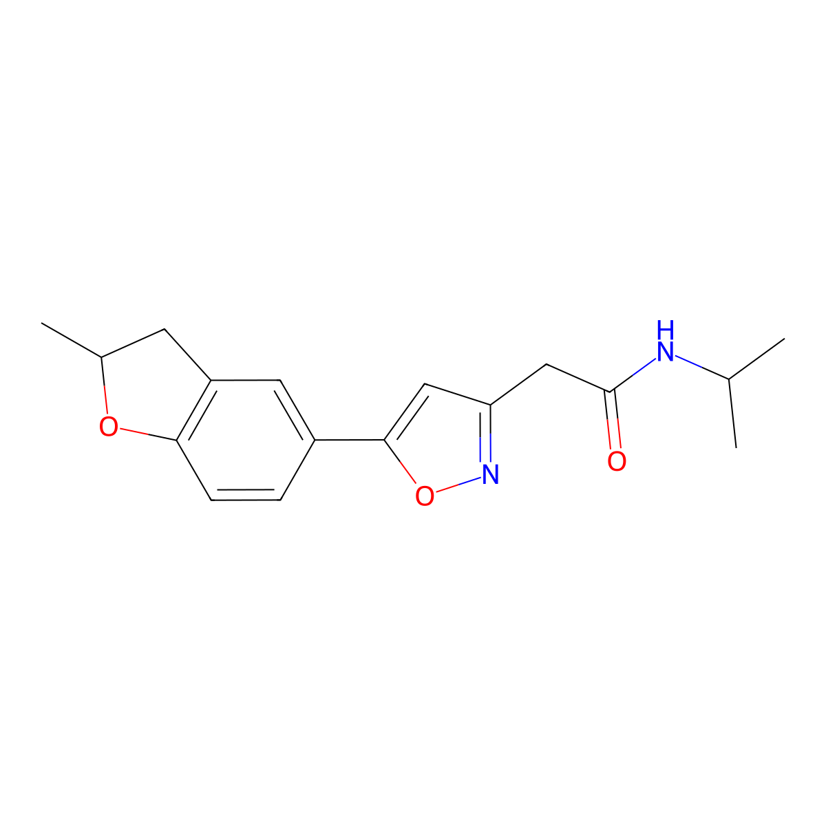 2-[5-(2-methyl-2,3-dihydro-1-benzofuran-5-yl)-1,2-oxazol-3-yl]-N-(propan-2-yl)acetamide molecular structure, CAS 1208770-41-5