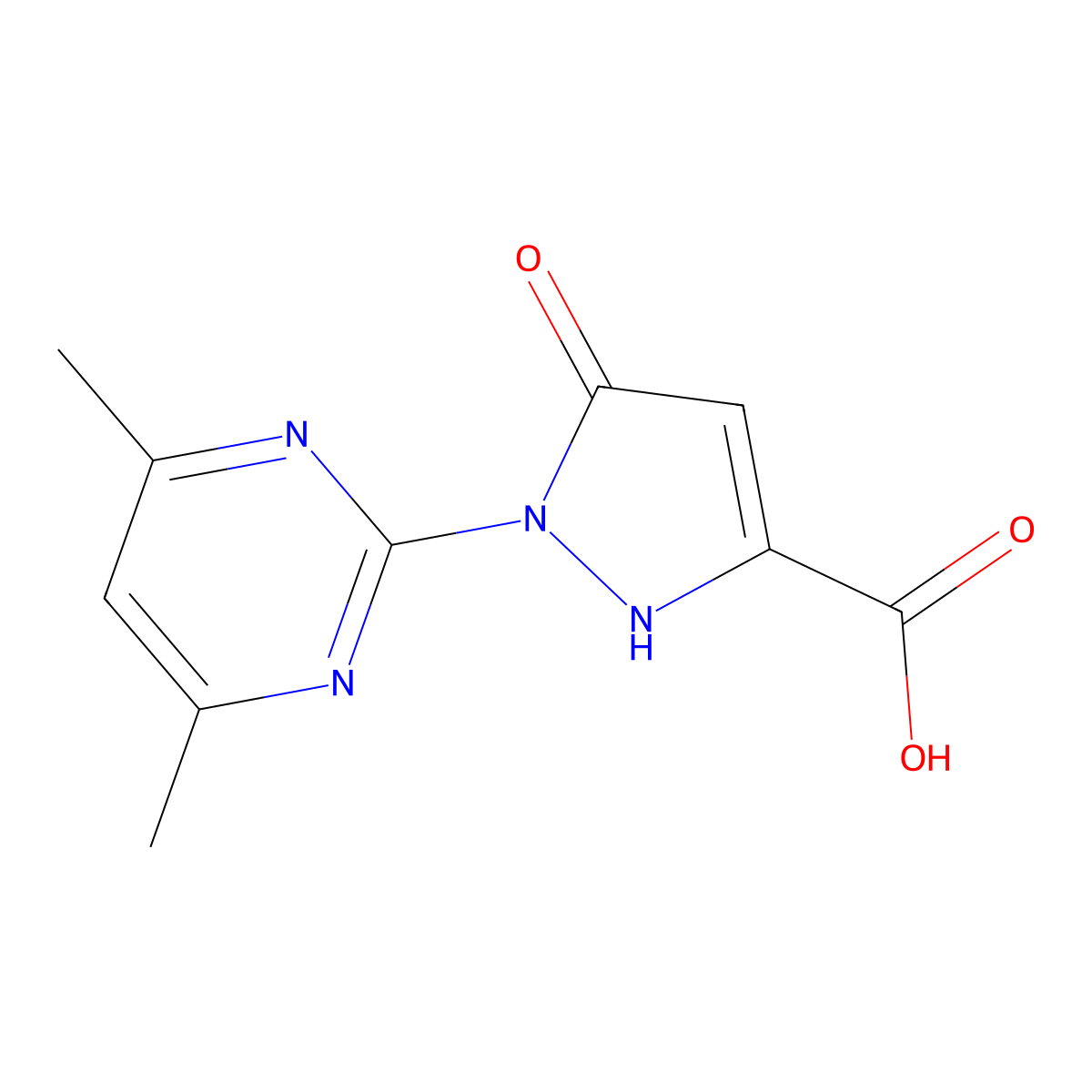 1-(4,6-dimethylpyrimidin-2-yl)-5-oxo-2,5-dihydro-1H-pyrazole-3-carboxylic acid molecular structure, CAS 1208773-19-6