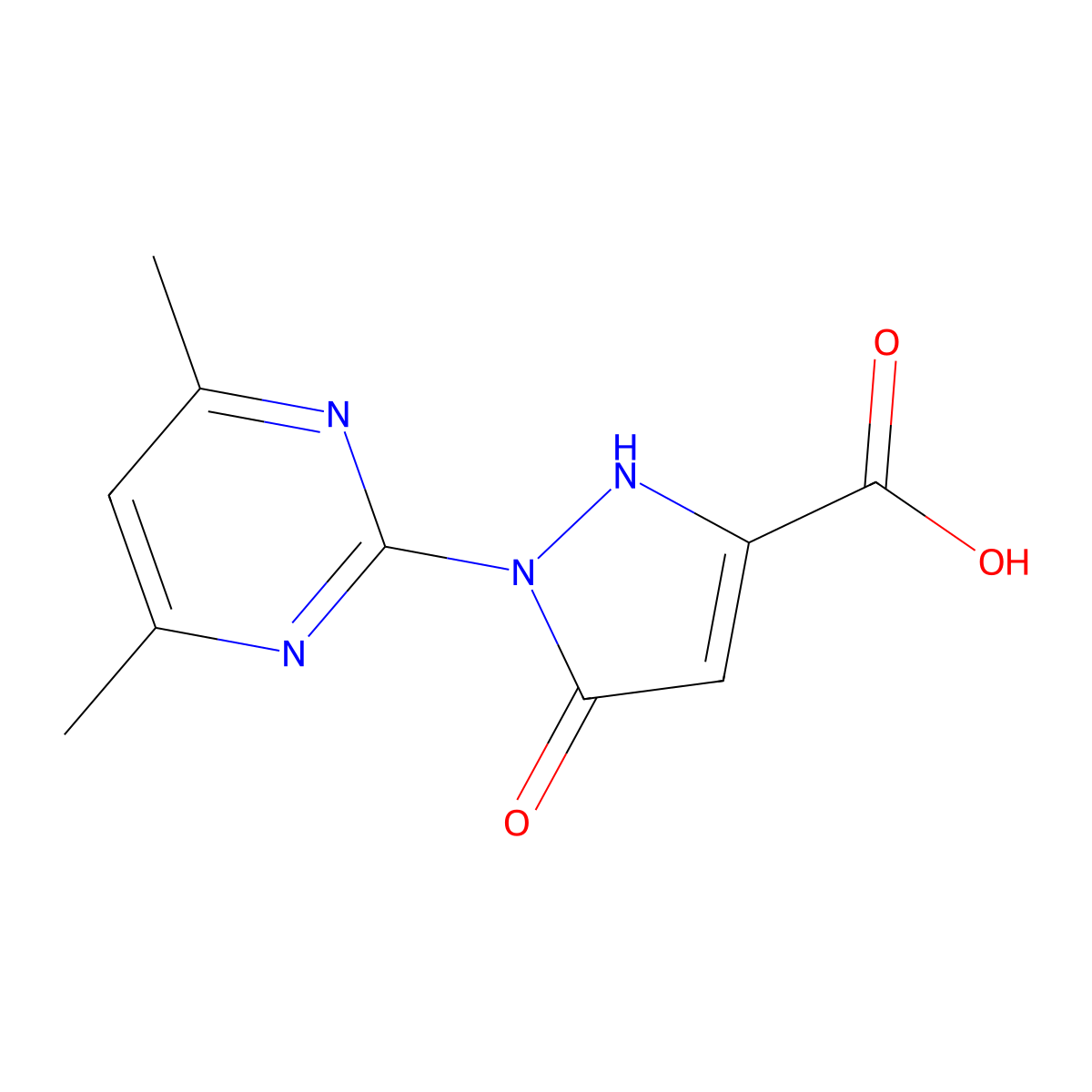 1-(4,6-dimethylpyrimidin-2-yl)-5-oxo-2,5-dihydro-1H-pyrazole-3-carboxylic acid molecular structure, CAS 1208773-19-6