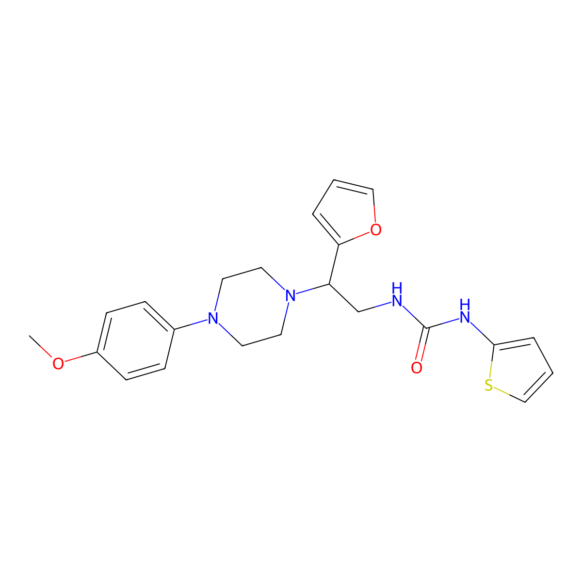 1-[2-(Furan-2-yl)-2-[4-(4-methoxyphenyl)piperazin-1-yl]ethyl]-3-(thiophen-2-yl)urea molecular structure, CAS 1208781-46-7