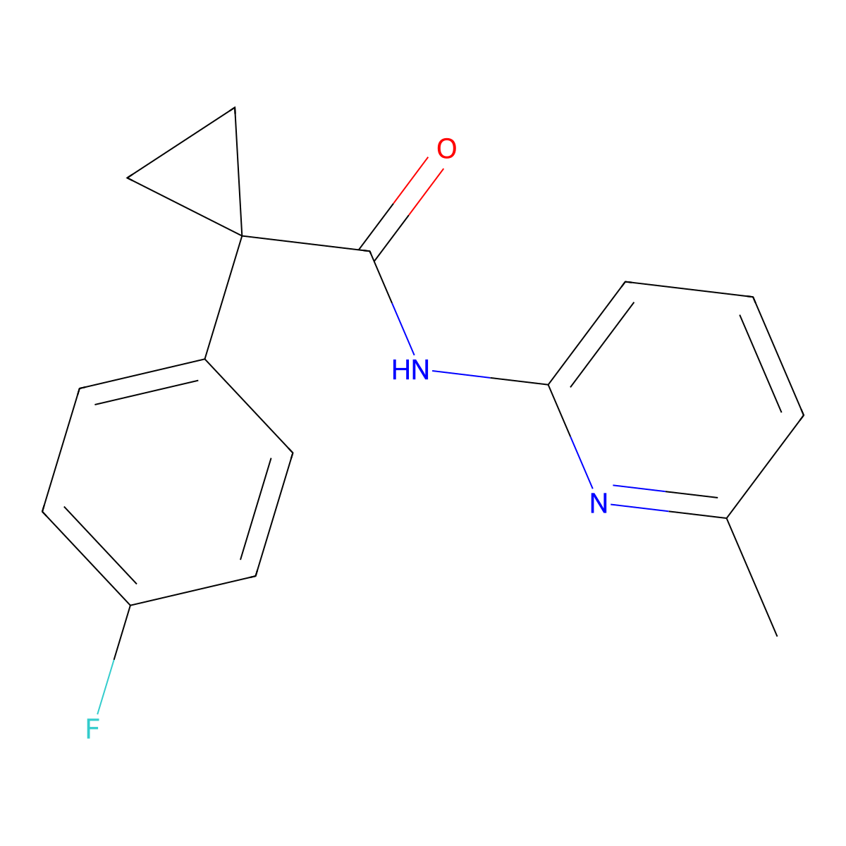 1-(4-fluorophenyl)-N-(6-methylpyridin-2-yl)cyclopropanecarboxamide molecular structure, CAS 1208786-45-1