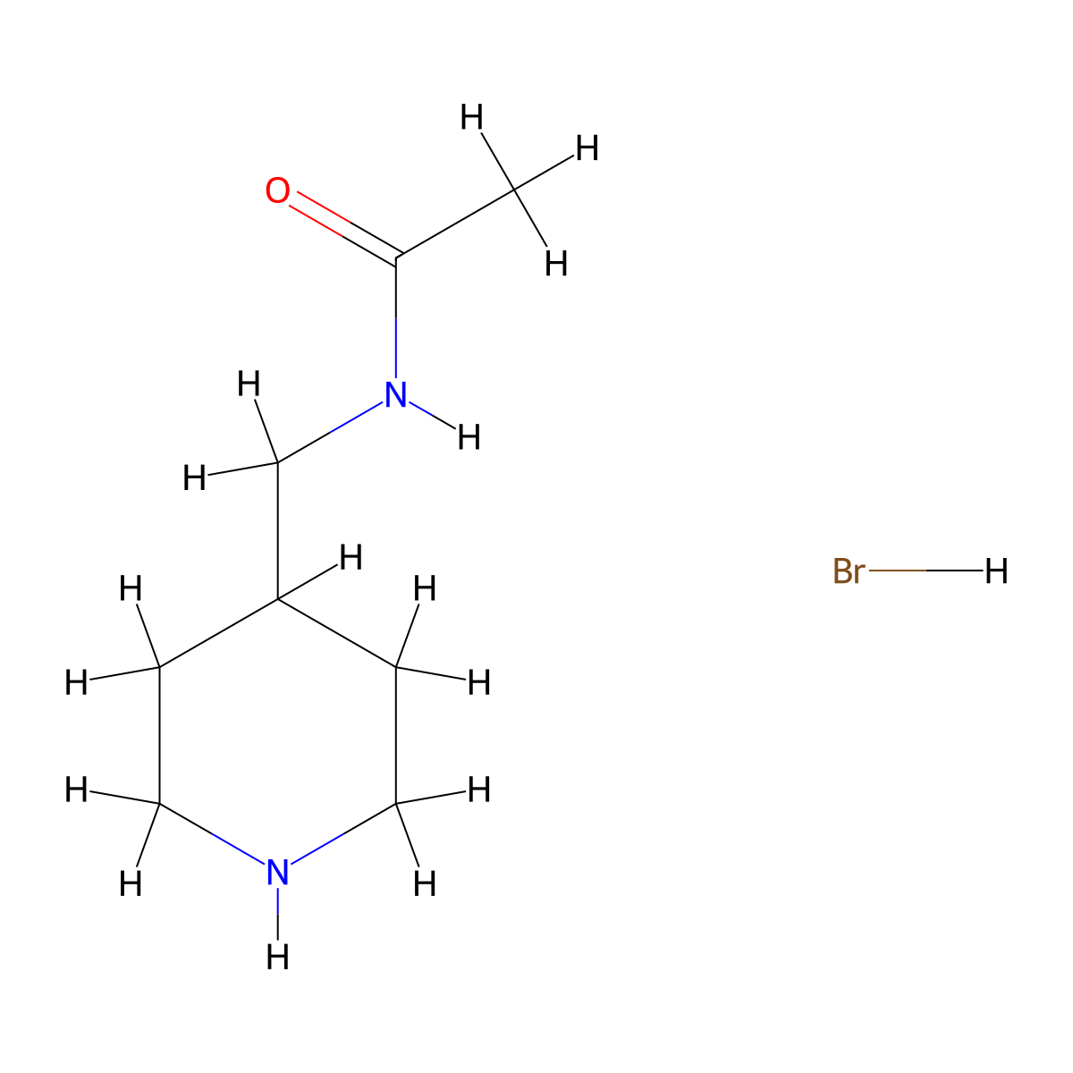 N-(Piperidin-4-ylmethyl)acetamide hydrobromide molecular structure, CAS 1208794-70-0