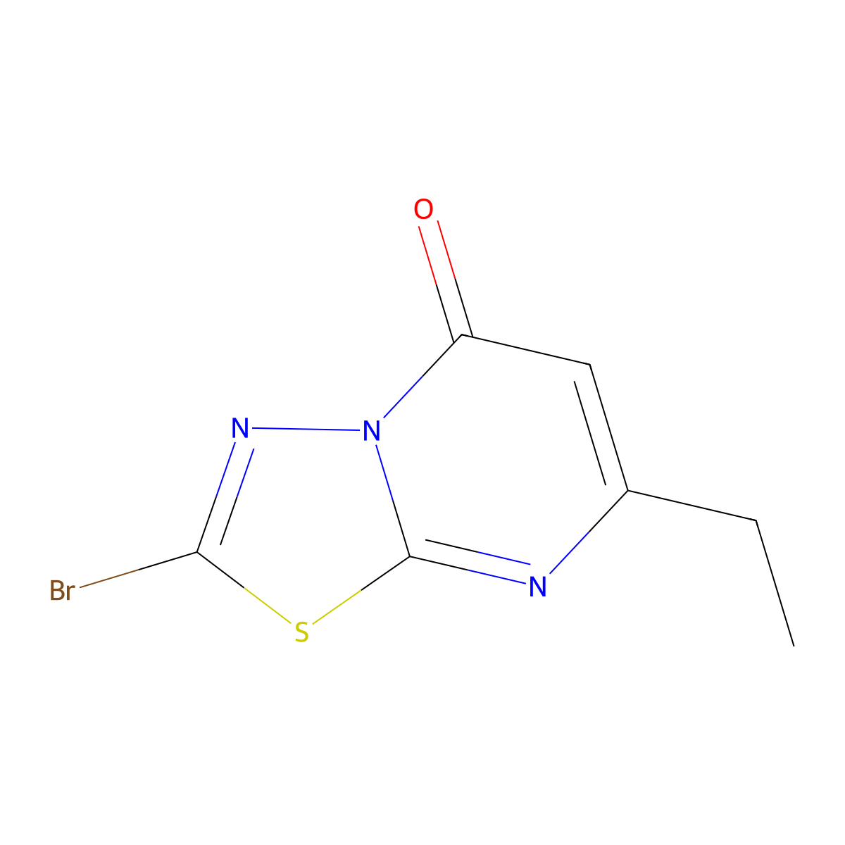 2-bromo-7-ethyl-5H-[1,3,4]thiadiazolo[3,2-a]pyrimidin-5-one molecular structure, CAS 1208795-98-5