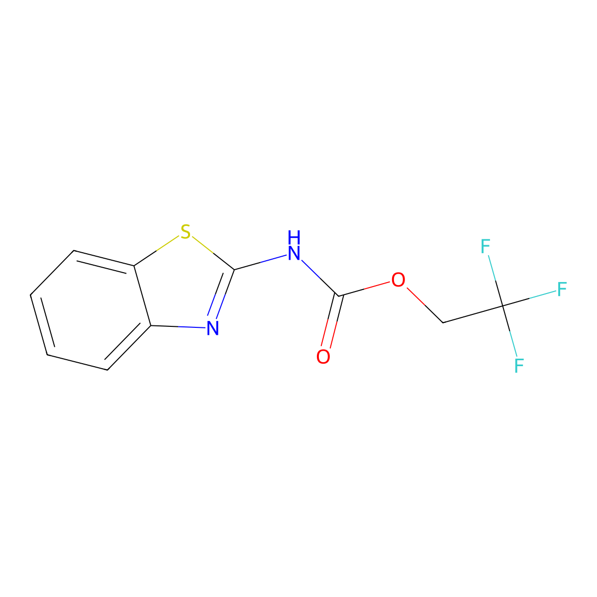 2,2,2-trifluoroethyl N-(1,3-benzothiazol-2-yl)carbamate molecular structure, CAS 1208797-35-6