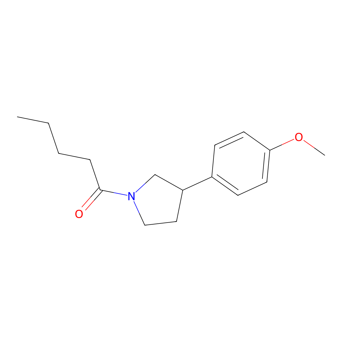 1-[3-(4-Methoxyphenyl)pyrrolidin-1-yl]pentan-1-one molecular structure, CAS 1208802-11-2