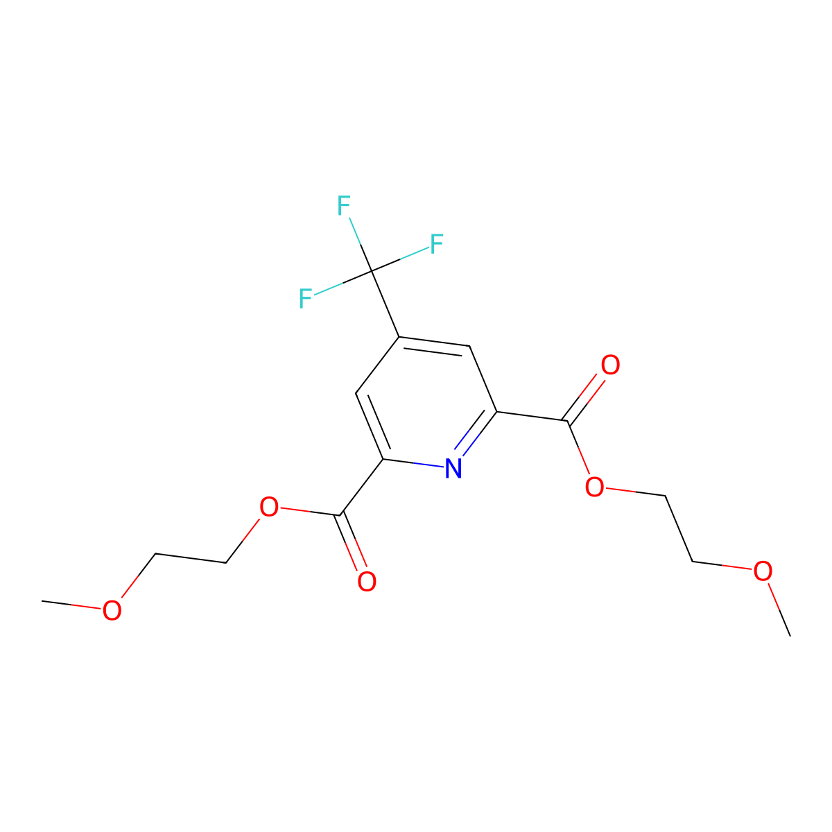 Bis(2-methoxyethyl) 4-(trifluoromethyl)-2,6-pyridinedicarboxylate molecular structure, CAS 1208811-38-4