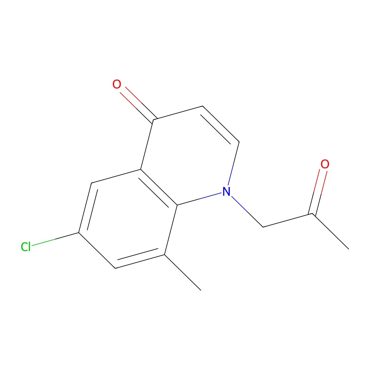 6-Chloro-8-methyl-1-(2-oxopropyl)quinolin-4(1H)-one molecular structure, CAS 1208825-90-4