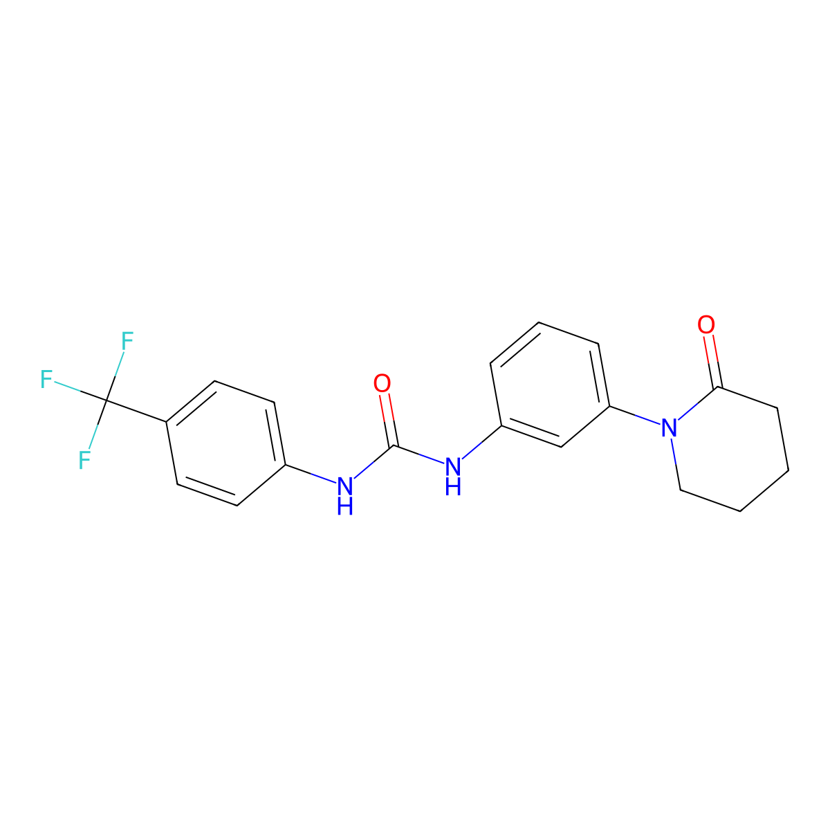 1-(3-(2-Oxopiperidin-1-yl)phenyl)-3-(4-(trifluoromethyl)phenyl)urea molecular structure, CAS 1208828-41-4