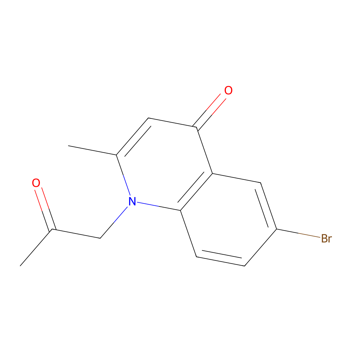 6-Bromo-2-methyl-1-(2-oxopropyl)quinolin-4(1H)-one molecular structure, CAS 1208829-11-1