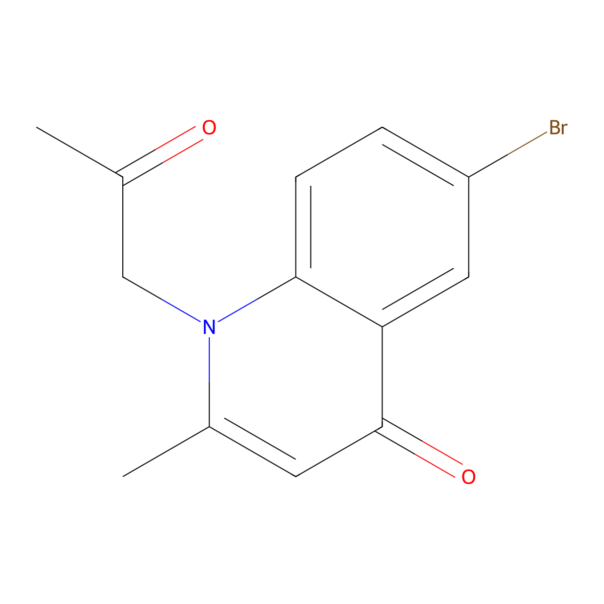 6-Bromo-2-methyl-1-(2-oxopropyl)quinolin-4(1H)-one molecular structure, CAS 1208829-11-1
