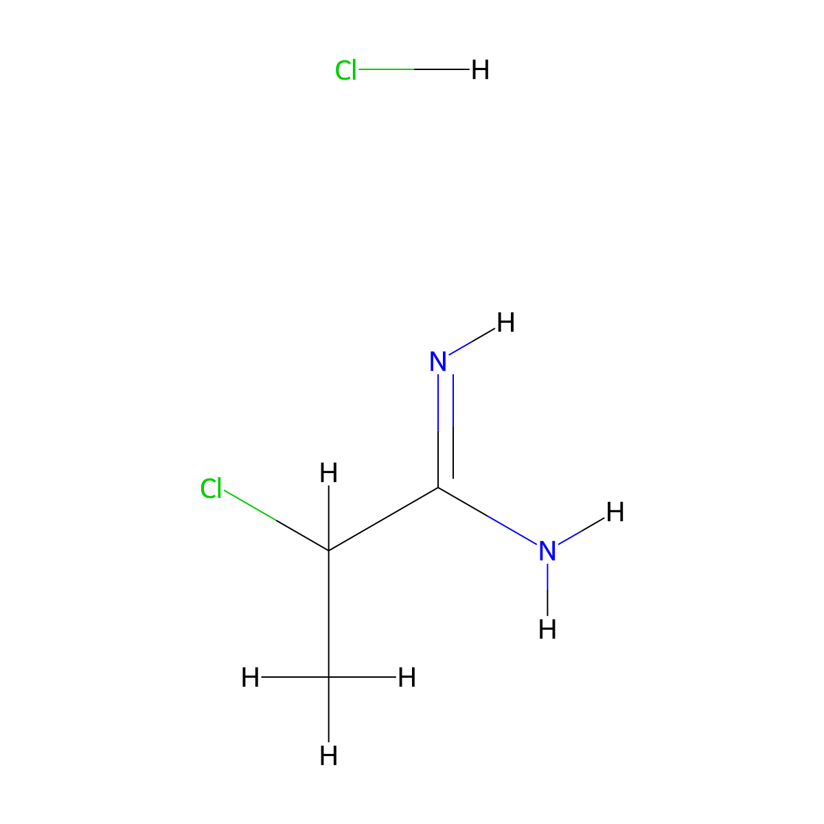 2-Chloropropanimidamide hydrochloride molecular structure, CAS 120883-73-0