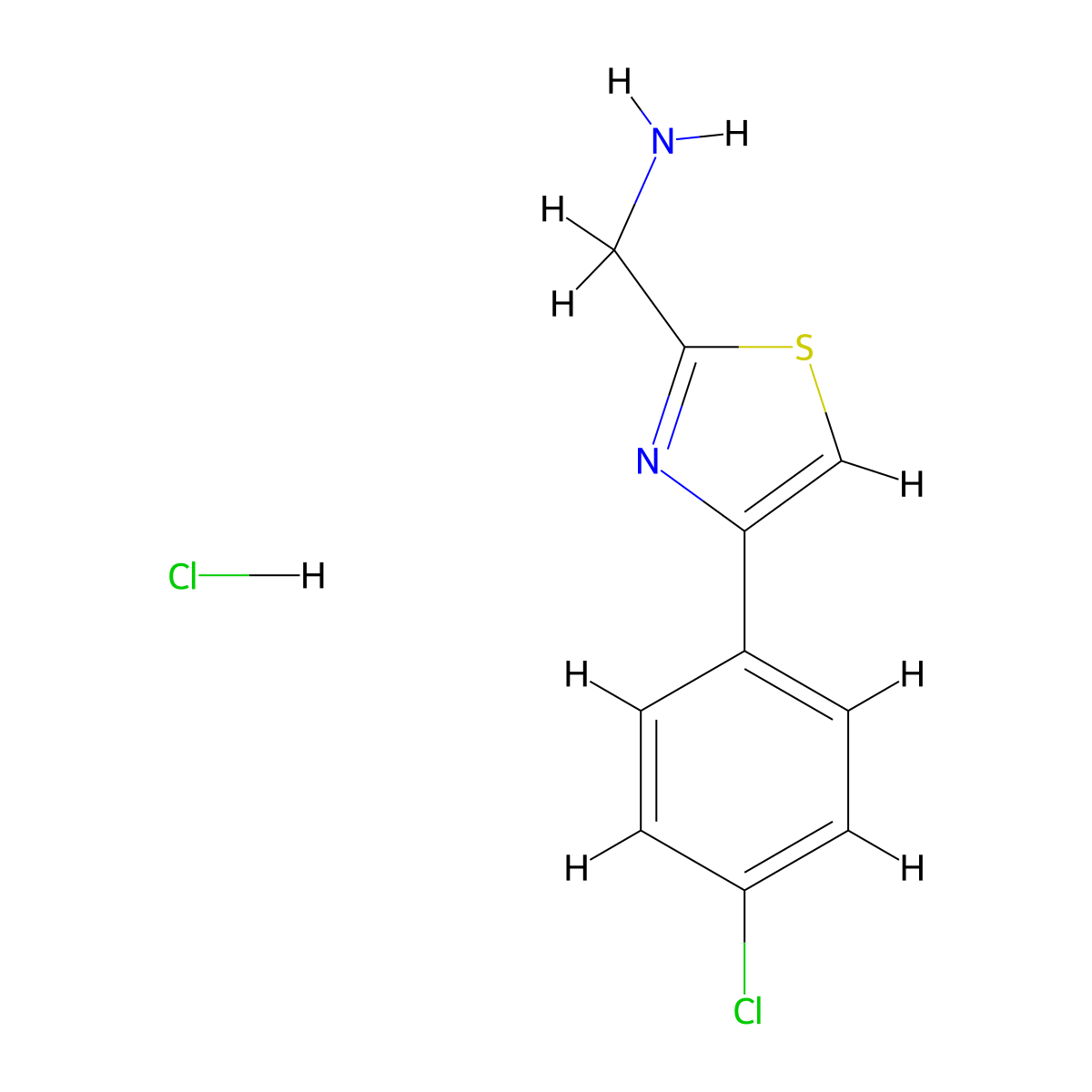 [4-(4-Chlorophenyl)-1,3-thiazol-2-yl]methanamine hydrochloride molecular structure, CAS 1208832-14-7
