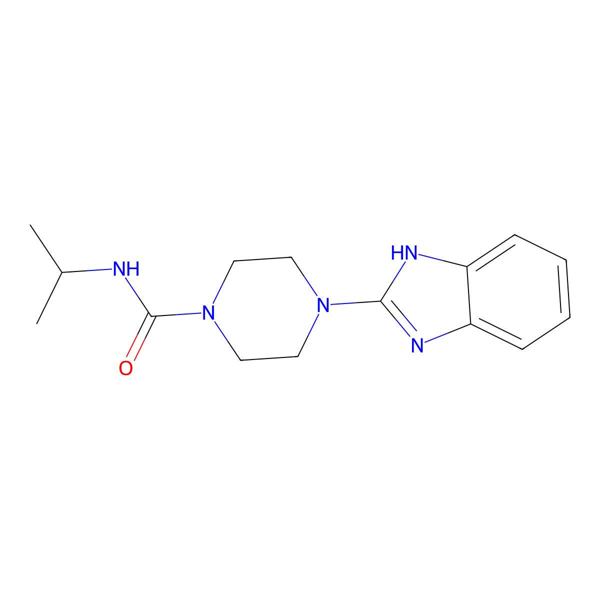 4-(1H-benzo[d]imidazol-2-yl)-N-isopropylpiperazine-1-carboxamide molecular structure, CAS 1208834-17-6