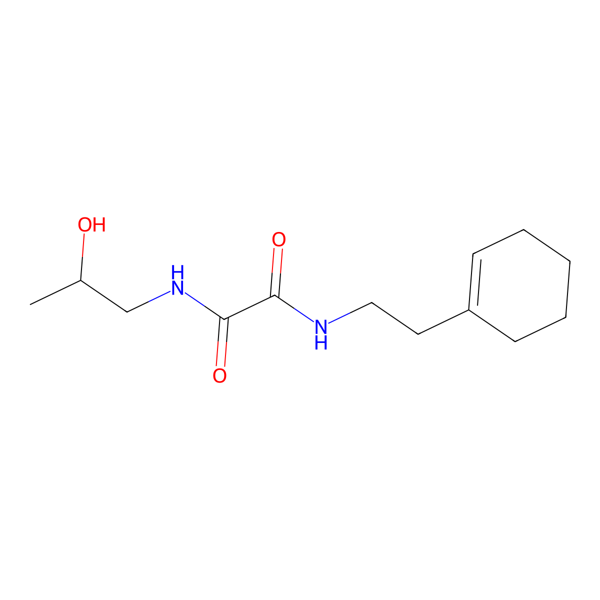 N1-(2-(cyclohex-1-en-1-yl)ethyl)-N2-(2-hydroxypropyl)oxalamide molecular structure, CAS 1208837-49-3