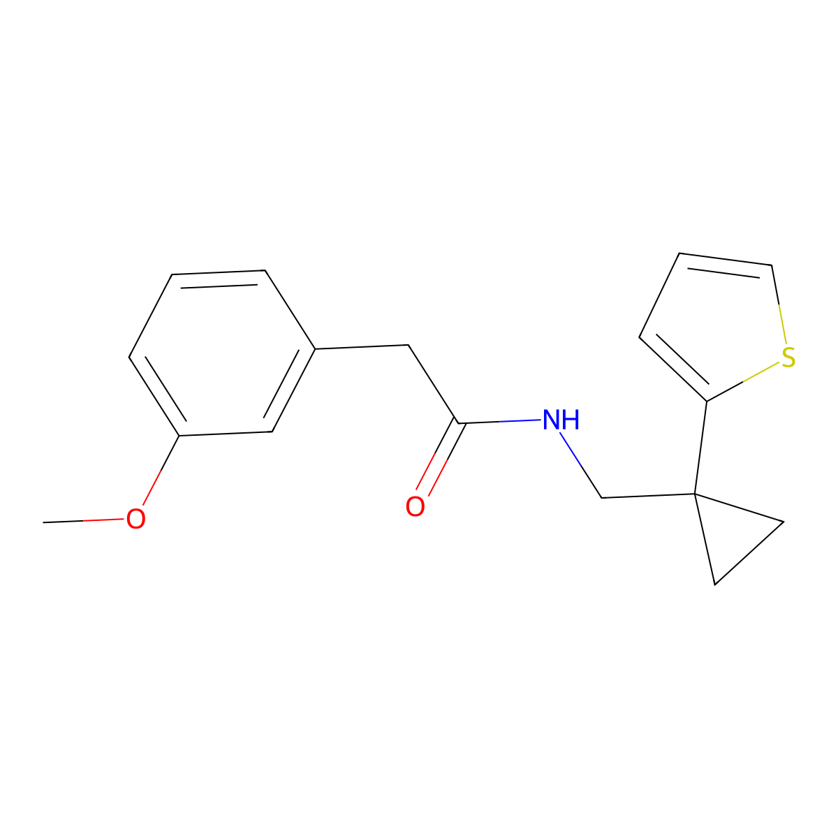 2-(3-methoxyphenyl)-N-{[1-(thiophen-2-yl)cyclopropyl]methyl}acetamide molecular structure, CAS 1208841-33-1