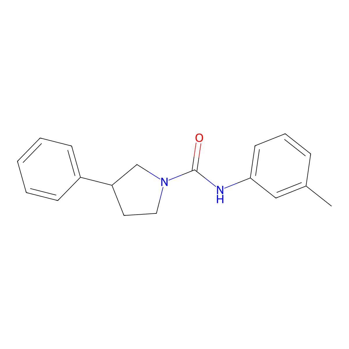3-phenyl-N-(m-tolyl)pyrrolidine-1-carboxamide molecular structure, CAS 1208846-62-1