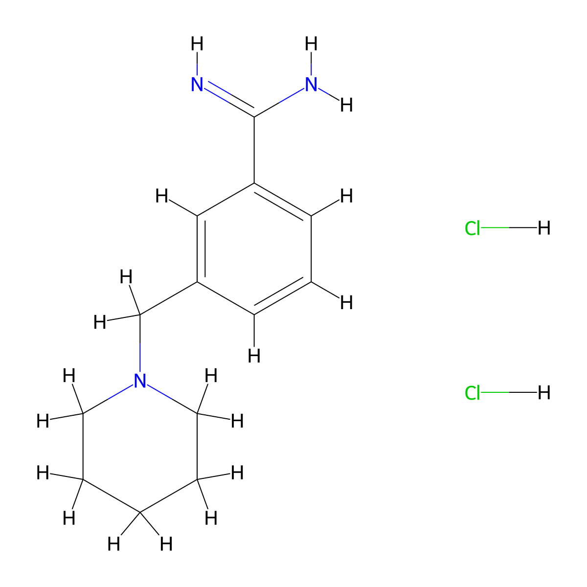 3-(Piperidin-1-ylmethyl)benzene-1-carboximidamide dihydrochloride molecular structure, CAS 1208849-38-0