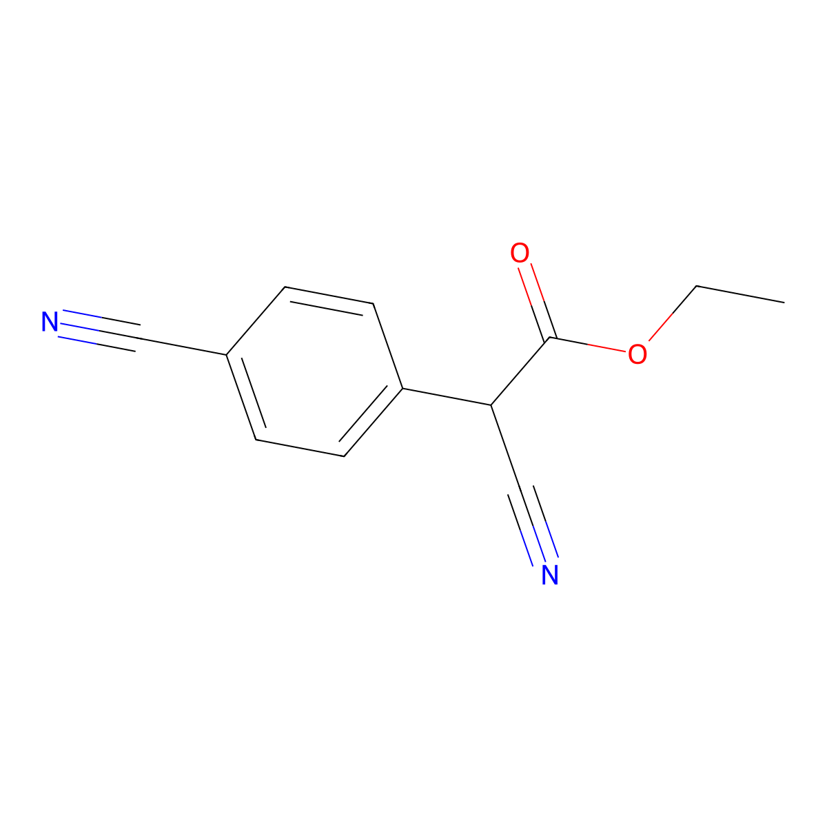 Ethyl 2-cyano-2-(4-cyanophenyl)acetate molecular structure, CAS 120885-48-5