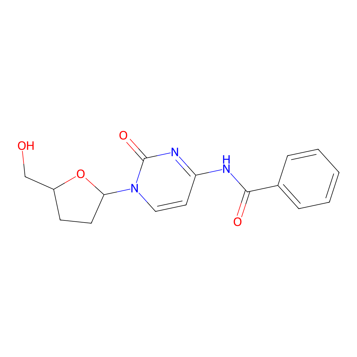 N4-benzoyl-2',3'-dideoxycytidine molecular structure, CAS 120885-60-1