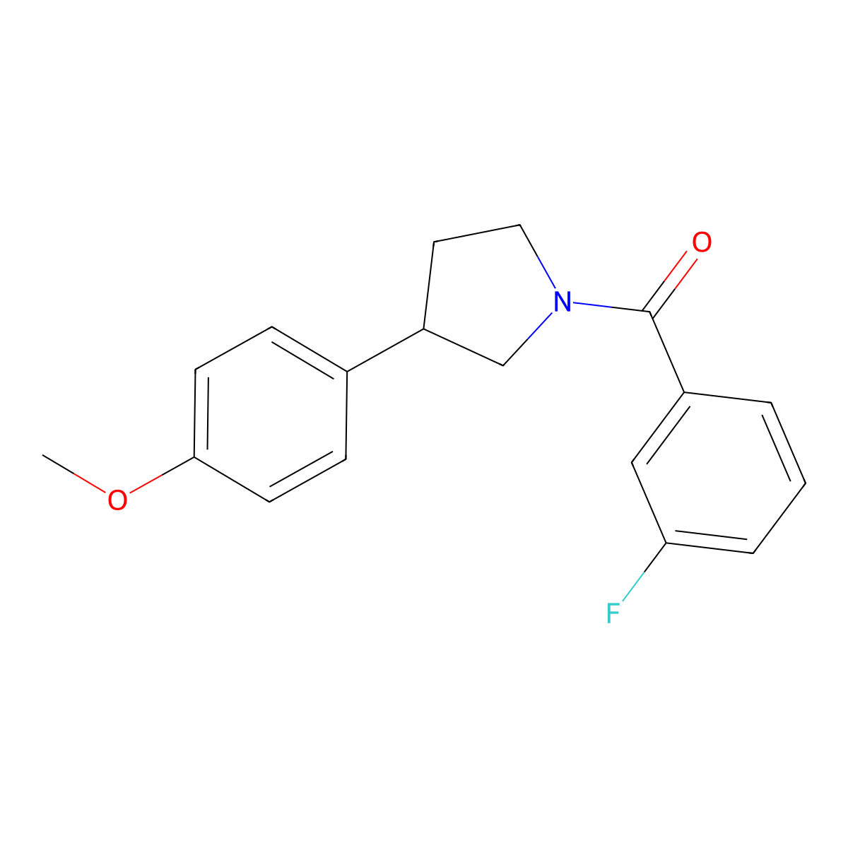 (3-Fluorophenyl)(3-(4-methoxyphenyl)pyrrolidin-1-yl)methanone molecular structure, CAS 1208856-45-4