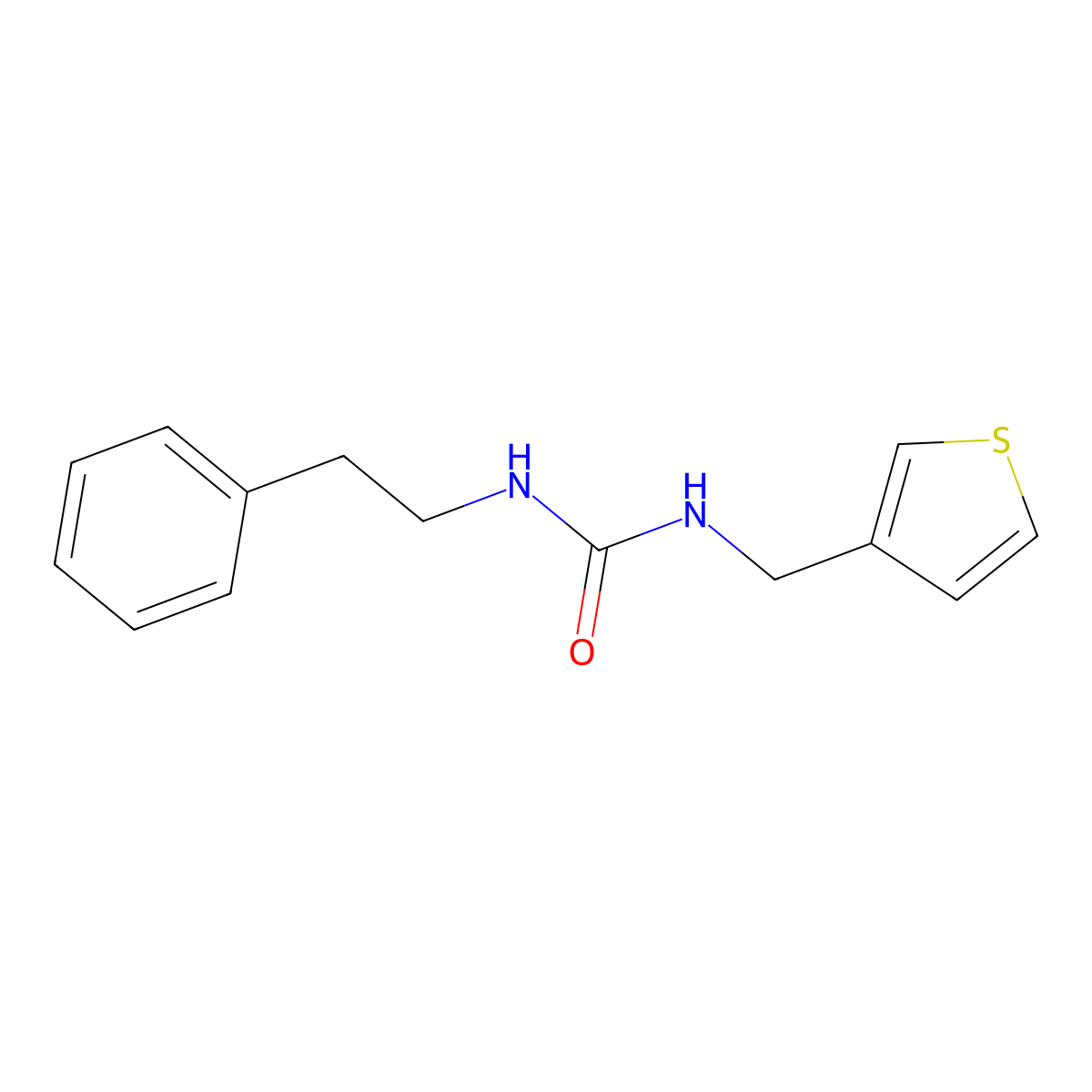 1-(2-Phenylethyl)-3-[(thiophen-3-yl)methyl]urea molecular structure, CAS 1208858-58-5