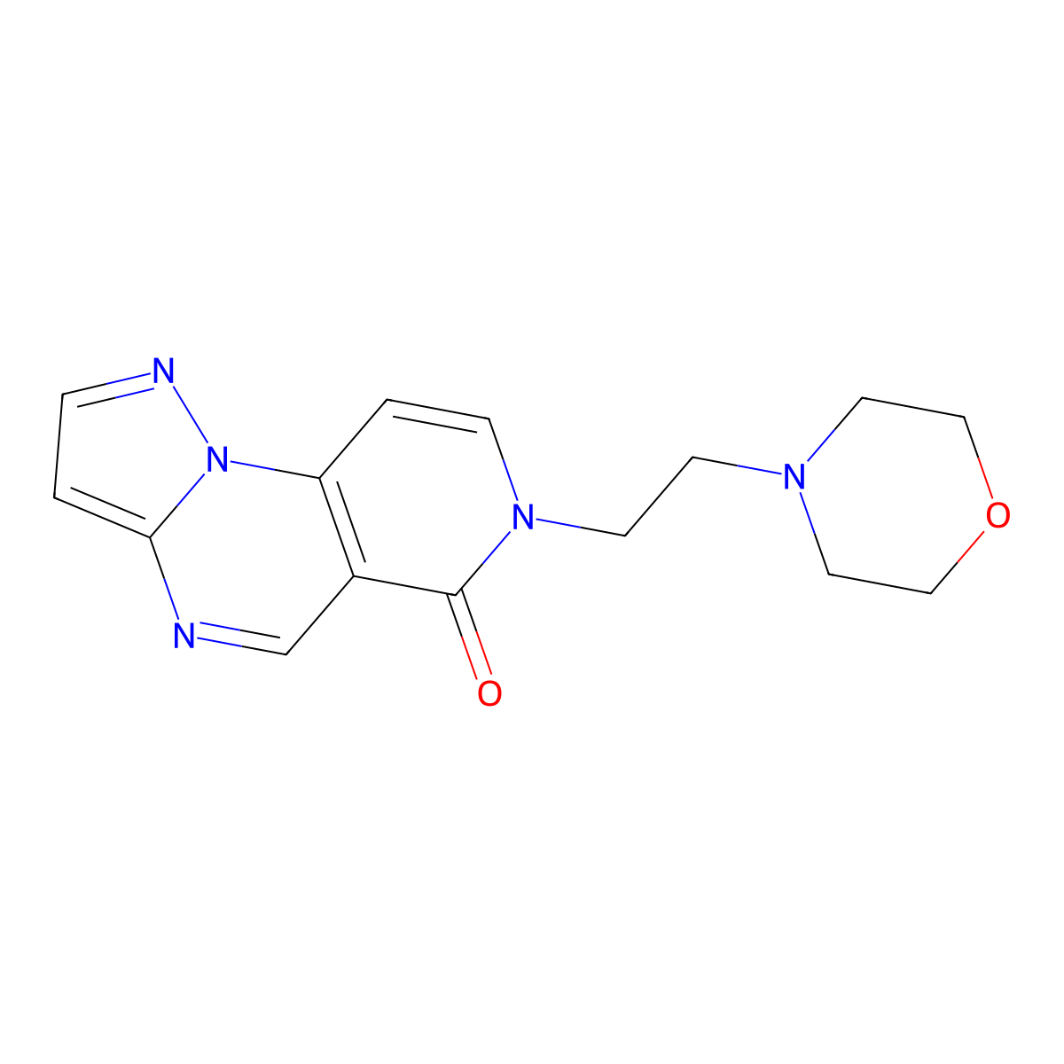 7-(2-morpholinoethyl)pyrazolo[1,5-a]pyrido[3,4-e]pyrimidin-6(7H)-one molecular structure, CAS 1208859-62-4